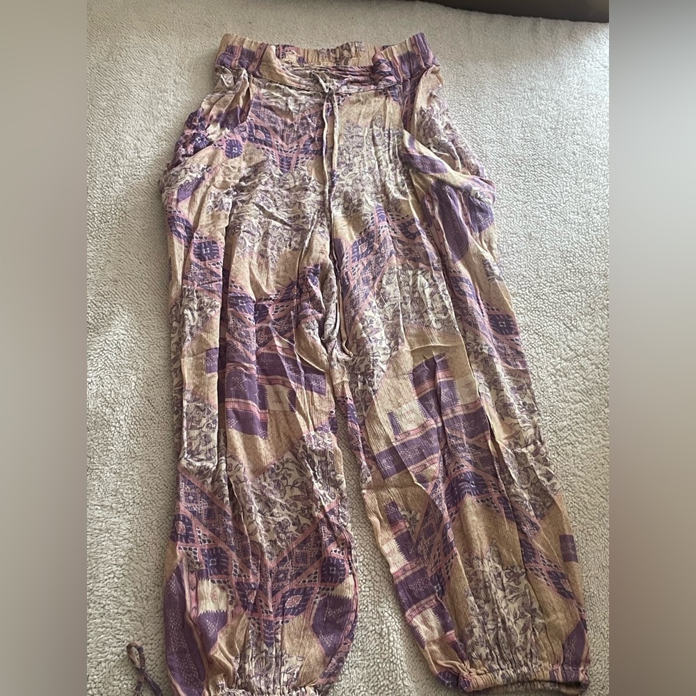 Olivaceous Pink and Purple Printed Pants